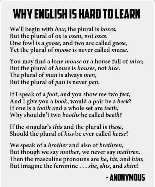 English pronunciation poem