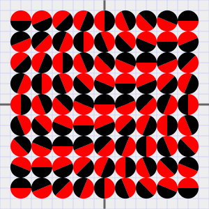 red and black two-toned disks